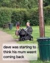 May be an image of 1 person, scooter and text that says dave was starting to think his mum wasnt coming back